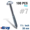 Kreg SML-F150-100 - Pk 100 1-1/2" #7 Fine Washer Head Pocket Screws